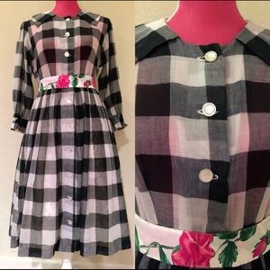 👗Ms. Pretty in Plaid Dress 1950's👗